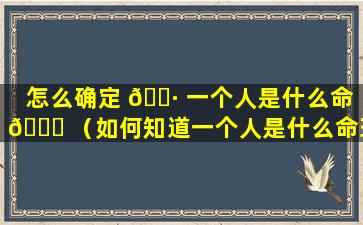 怎么确定 🌷 一个人是什么命 🐈 （如何知道一个人是什么命理）